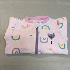 Tuffy Pink with some purple Baby Onesie/sleeper